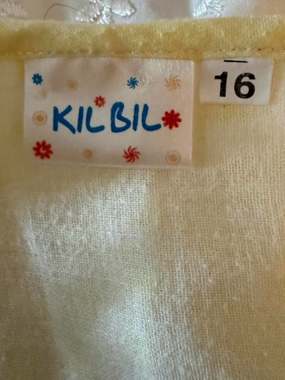Kilbil Lightweight Yellow Cotton Top with Floral Logo - Picture 3 of 4